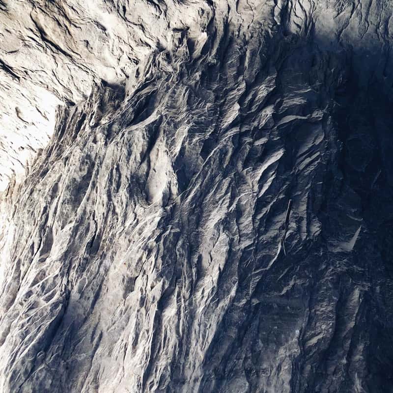 A grey rock face, close up
