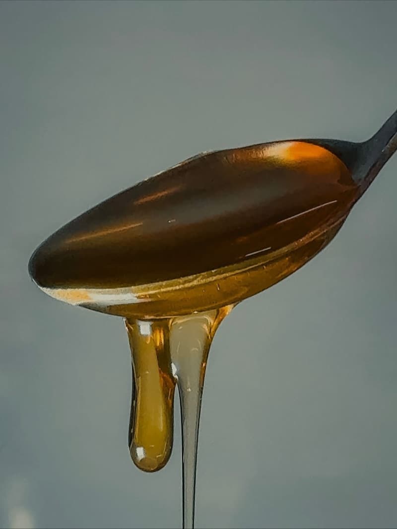 Maple syrup on a spoon