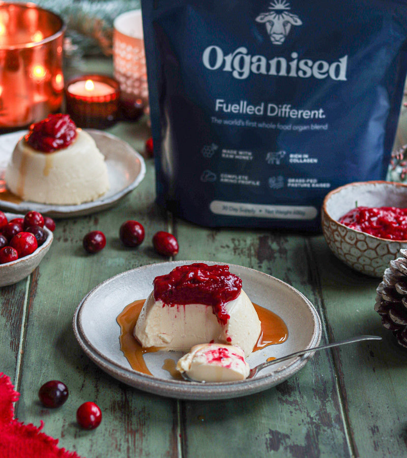 Panna Cotta with Spiced Cranberry Compote